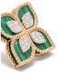 18kt rose gold diamond malachite Princess Flower earrings
